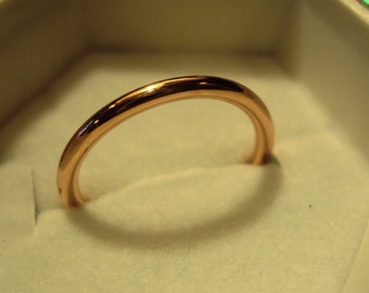 14kt solid gold, rose gold, smooth band, up to size 8, stacking band, 14g or 1.6mm thick band