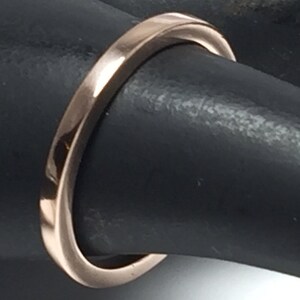 Square rose gold wedding band, rose gold ring, pink gold ring, yellow gold square band, thin gold band image 2