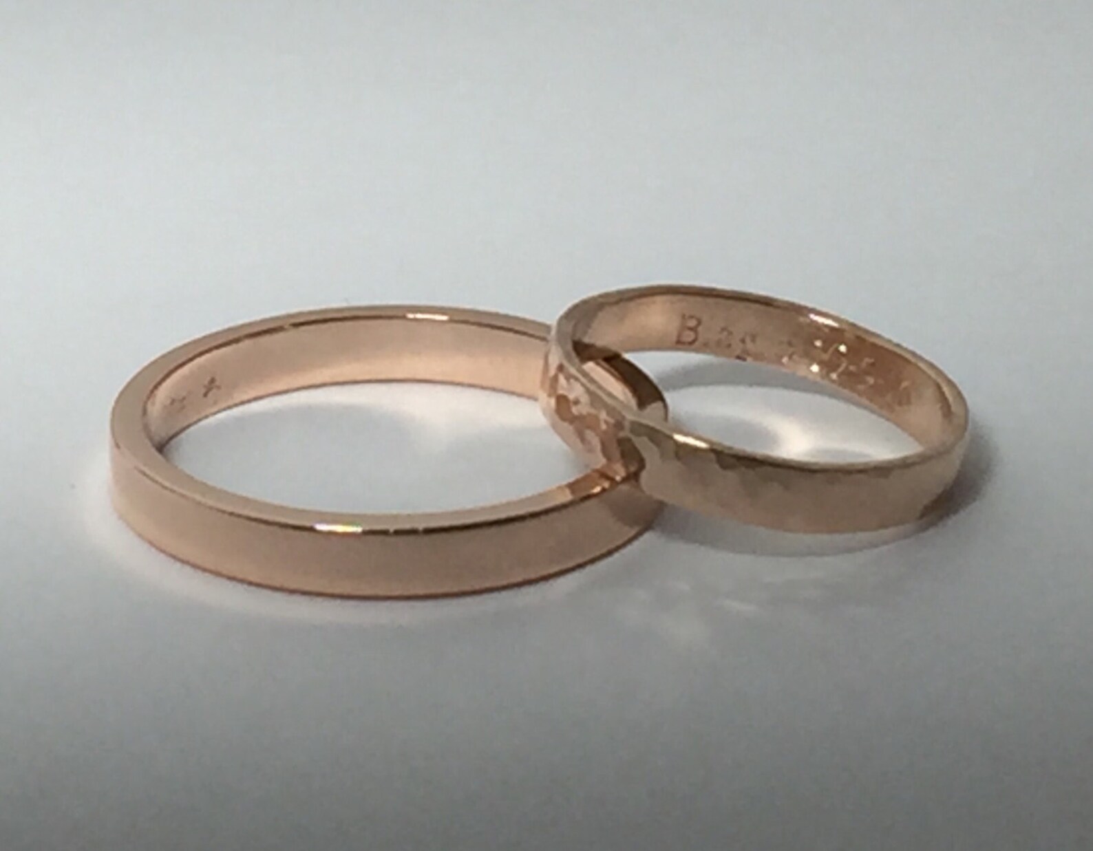 Wedding Bands His and Hers Set Rose Gold Rings Mixed Etsy
