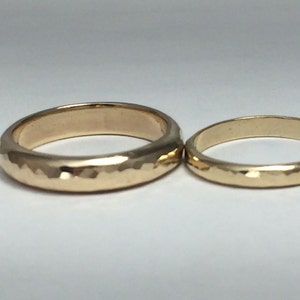 14kt Gold Wedding Band Set His and Hers Wedding Rings Half - Etsy