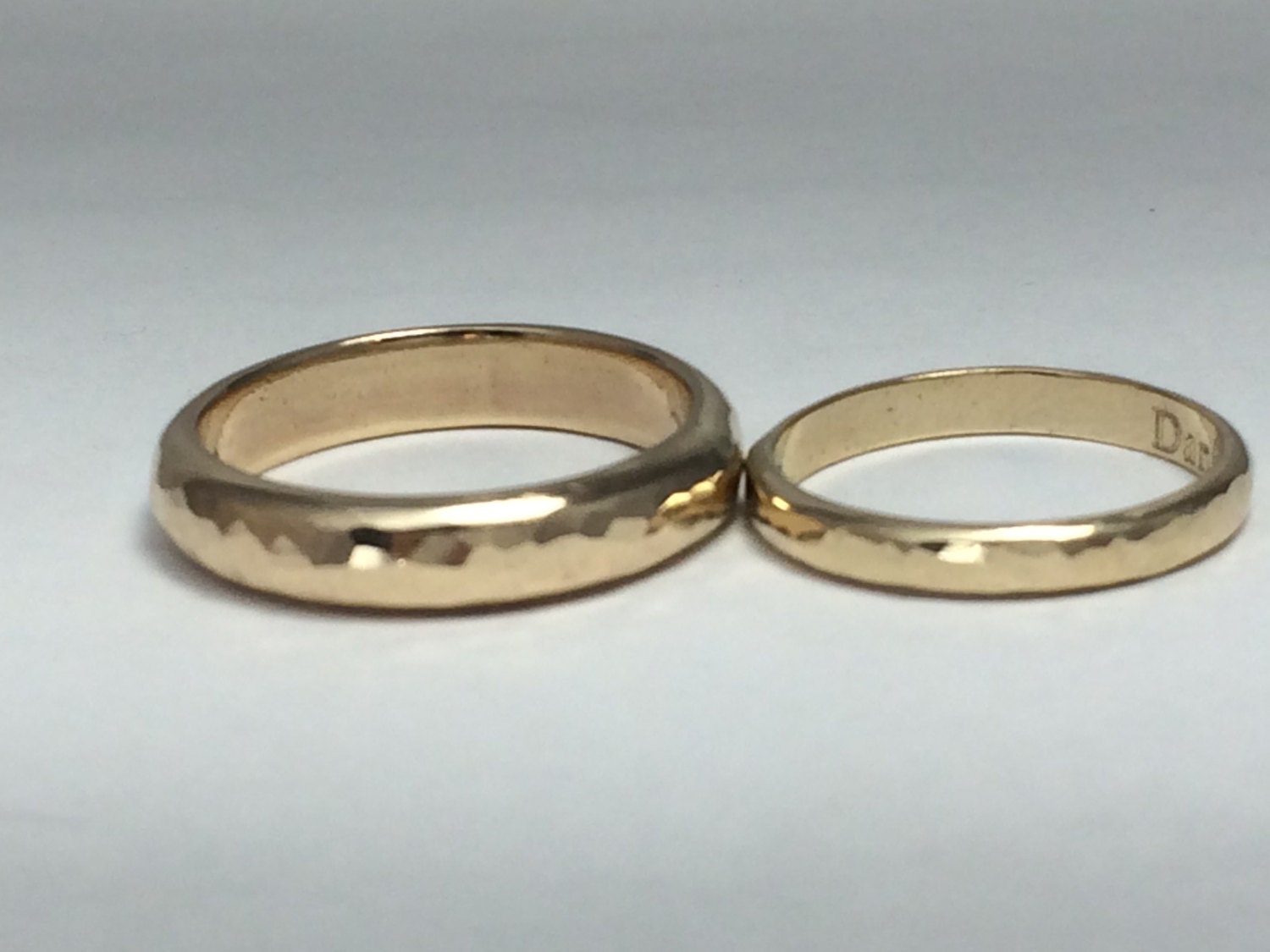 14kt Gold Wedding Band Set His and Hers Wedding Rings Half | Etsy