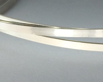 12 inch flat wire, sizing stock wire, silver wire, sterling silver 3mm x 1mm flat rectangle wire stock, dead soft wire