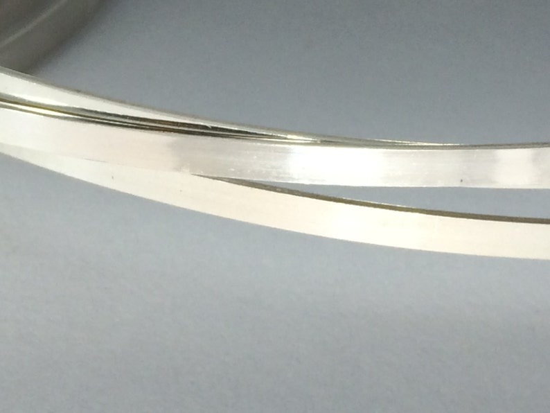 12 inch flat wire, sizing stock wire, silver wire, sterling silver 3mm x 1mm flat rectangle wire stock, dead soft wire image 1