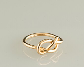 12g Infinity knot ring, 18kt gold ring, rose gold ring, gold infinity knot, choose from rose or yellow gold