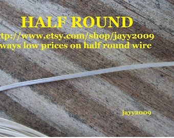 3 ft - 18g half round, Argentium sterling silver, half hard, wire, commercial supplies