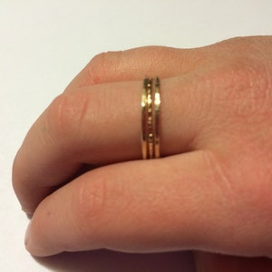 ONE ring, Solid gold stacking ring, choose thickness (gauge), choose finish, choose size, choose 14kt gold or 10kt gold,