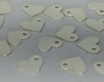 30 pieces wholesale Heart shape Sterling Silver stamp blank, Heart shaped stamping blanks, 8.8 x 7.5