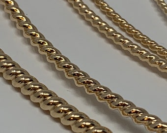 1 ft - 14kt gold fill, twist wire, choose your gauge, great for wire wrapping, pattern wire, yellow, ring making