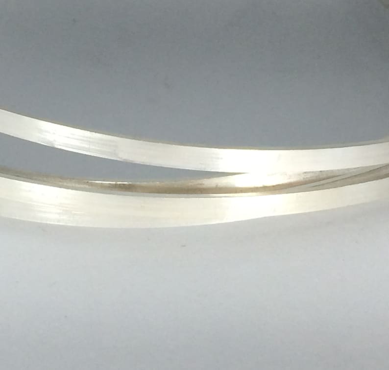 12 inch flat wire, sizing stock wire, silver wire, sterling silver 3mm x 1mm flat rectangle wire stock, dead soft wire image 2