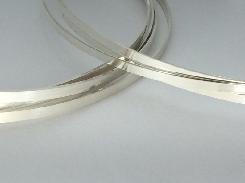 12 inch flat wire, sizing stock wire, silver wire, sterling silver 3mm x 1mm flat rectangle wire stock, dead soft wire image 5