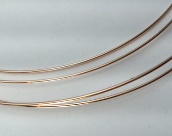 14kt Rose Gold Filled Round Wire, HALF HARD,  By The Foot