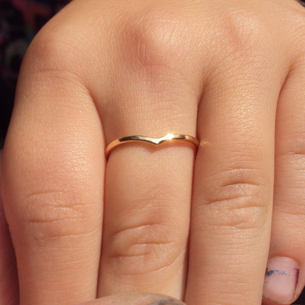 SALE, Chevron, etsy jewelry, ring, gold, band, 18g thick, 14kt, gold fill, smooth finish, gifts for her