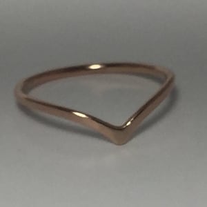 10kt gold, solid gold, 16g Chevron stacking ring, thin stacker, gold v ring, rose gold chevron