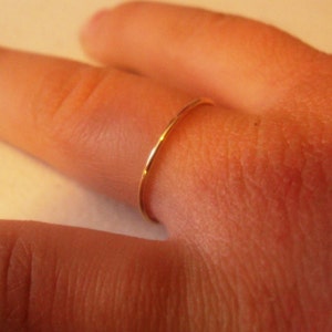 Set of 2 rings, 10kt solid gold, 20 gauge , 0.8mm thick, yellow , rose, bridesmaids gifts, mothers day, engagement image 1