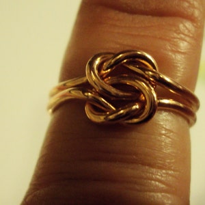 Double love knot, rose gold fill, 16g thick, any size, celtic lovers knot, pink gold filled image 4