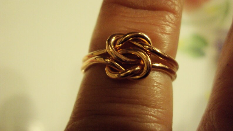 Double love knot, rose gold fill, 16g thick, any size, celtic lovers knot, pink gold filled image 4