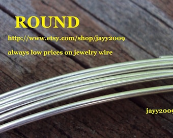 5 ft - 20g Round wire, Argentium sterling silver, half hard, commercial supplies