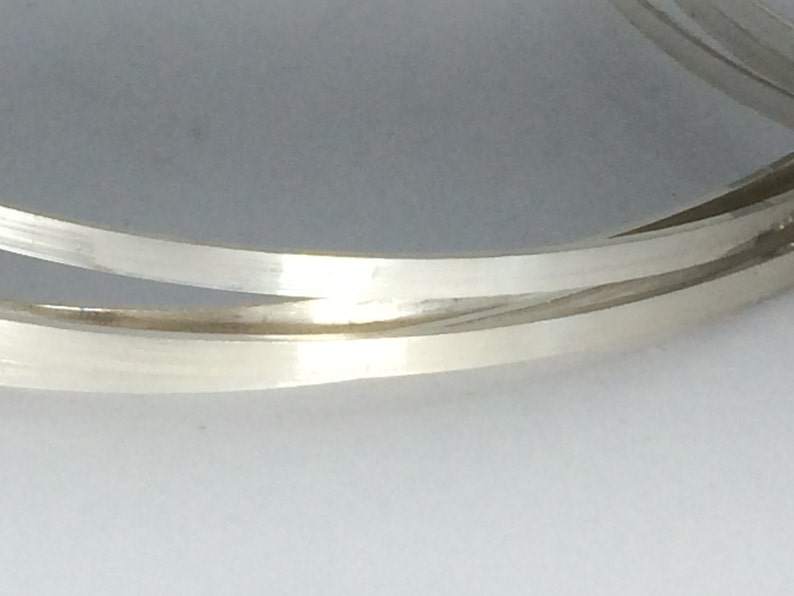 12 inch flat wire, sizing stock wire, silver wire, sterling silver 3mm x 1mm flat rectangle wire stock, dead soft wire image 3