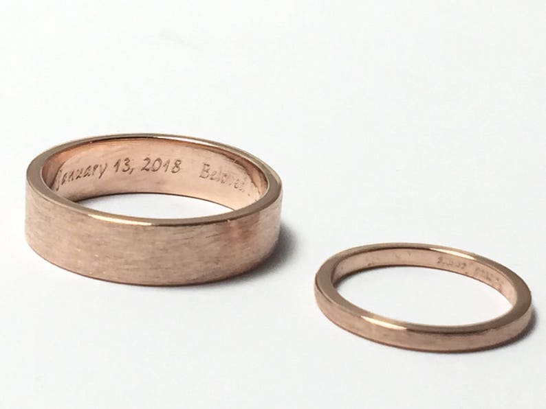 Rose Gold Wedding Bands His and Hers Wedding Ring Set Gold Rings