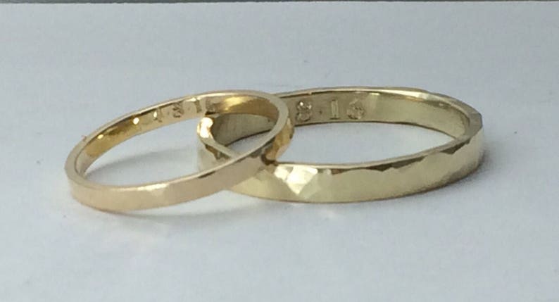 14kt Gold Wedding Ring Set Wedding Bands His and Hers - Etsy