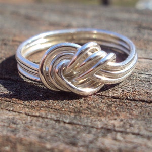 Argentium 940 triple love knot ring