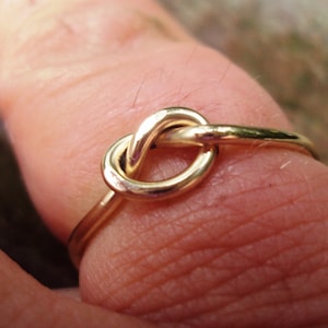 Etsy jewelry, Love knot ring, Lovers knot ring, celtic knot ring, 16g, sturdy, 14k, gold, filled, knot ring,