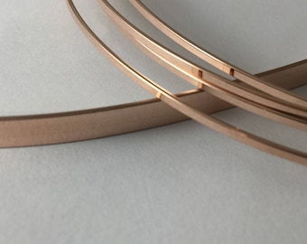 14kt ROSE gold fill flat stock, flat wire, rose gold rectangle wire, sizing stock, wire supplies, by the foot