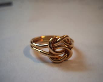 Etsy jewelry, love knot ring, silver, or 14kt yellow or rose gold fill with sterling silver,14g double knot 1.6mm per band