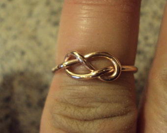 10kt rose gold, solid gold, Etsy jewelry, knot ring, infinity knot, handmade, 16g, one ring,