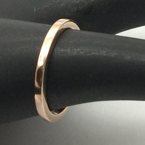 Square rose gold wedding band, rose gold ring, pink gold ring, yellow gold square band, thin gold band image 4