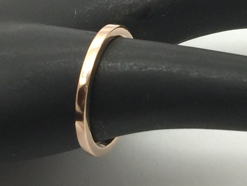 Square rose gold wedding band, rose gold ring, pink gold ring, yellow gold square band, thin gold band image 4