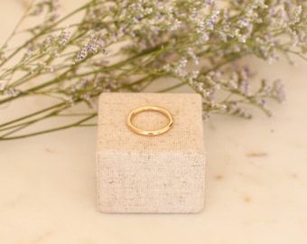Thick stacking ring,  2.5mm full round band in yellow or rose gold fill, choose size and finish