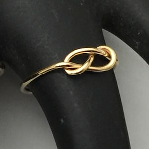 Gold infinity knot, 10kt solid gold, love knot, eternity knot ring, gold knot ring, rose, white, or yellow, any size