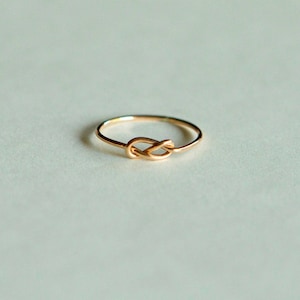 14kt gold infinity knot ring, love knot ring, wedding band, engagement, purity, friendship