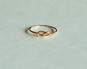 14kt gold infinity knot ring, love knot ring, wedding band, engagement, purity, friendship