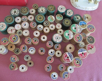 Vintage Empty Thread Sewing Spool Lot, 70+ spools