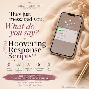 Hoovering Response Scripts Workbook, Narcissistic Abuse Reply Templates, No Contact Scripts, Toxic Ex Message PDF, Co Parenting Boundaries