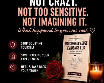 Narcissistic Abuse Evidence Log PDF | Gaslighting Journal | Emotional Abuse Recovery Workbook | Toxic Relationship Tracker