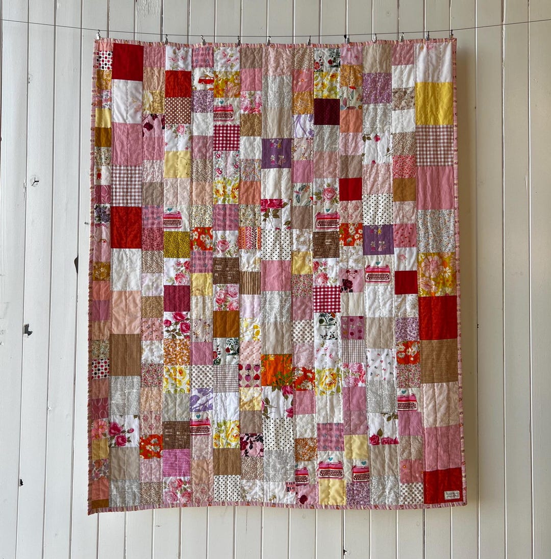 Warm Scrappy Rows Quilt - Etsy