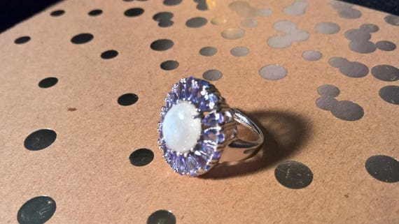 Eye-catching sterling silver statement ring with … - image 3