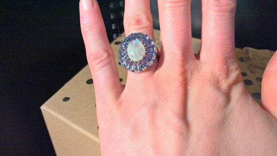 Eye-catching sterling silver statement ring with … - image 1