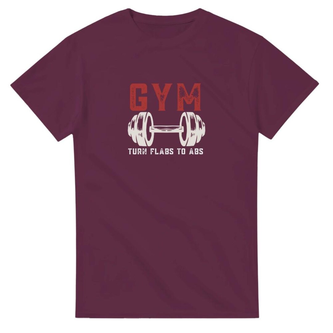 Funny Gym Tshirt for Men Dumbbell Design 'turn Flab to Abs — free download