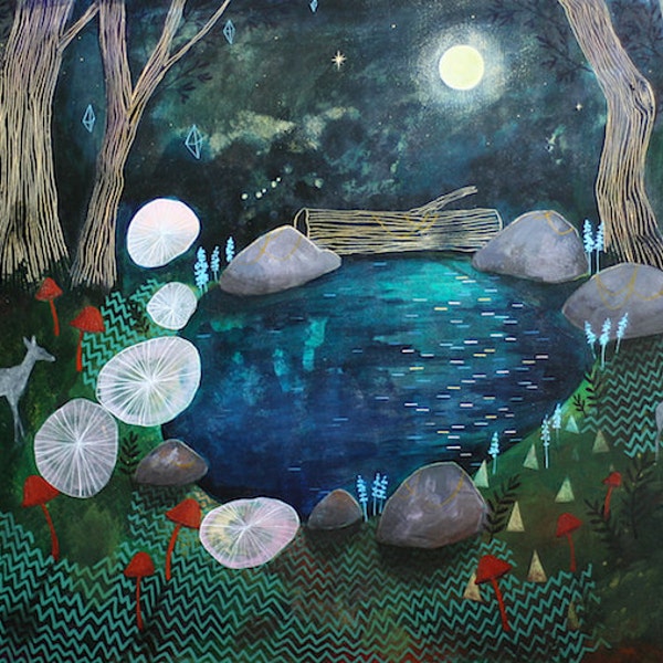 RESERVED for JO  In the deep dark woods, 16 x 20 original