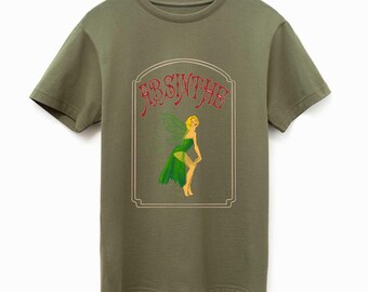 Absinthe Fairy T-Shirt: Vintage Pin-Up Green Fairy Tee
