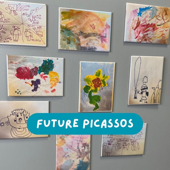 Custom Fridge Magnets from Kids Artwork – Personalized Art Keepsake, Turn Child’s Drawing into Magnet Gift for Parents & Grandparents