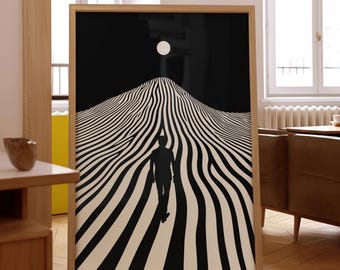 Black and White Zen Optical Illusion Digital Download