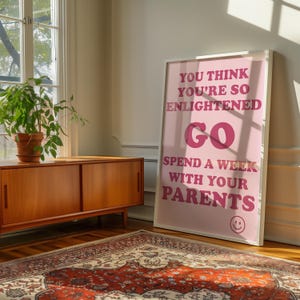 Funny Spiritual Wall Art – Enlightenment Quote, Retro Wall Art, Zen Print, Buddhism Art Print, Aesthetic Wall Art, Digital Download Print
