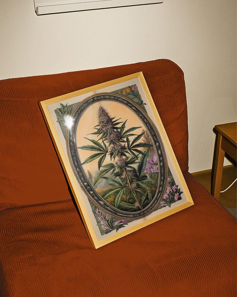 Vintage Apothecary Botanical Print – Art Nouveau Herbal Wall Art, 310gsm Luxury Paper V1 image 4