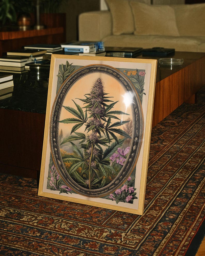 Vintage Apothecary Botanical Print – Art Nouveau Herbal Wall Art, 310gsm Luxury Paper V1 image 7