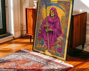 Death Tarot Card Print | Gothic Wall Art | Psychedelic Tarot Poster